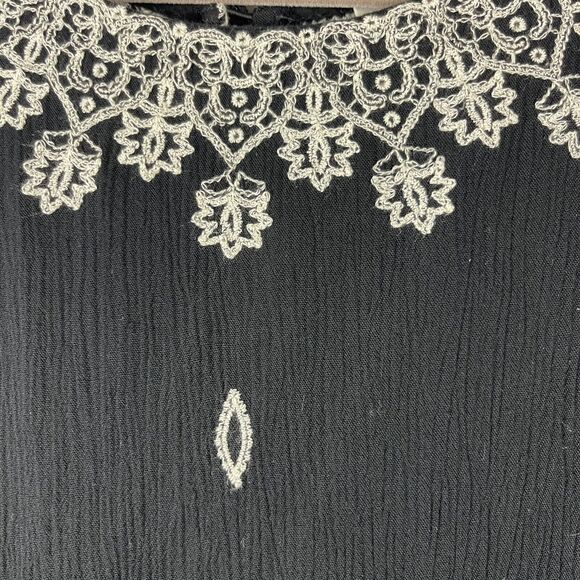 Sundance Embroidered Dress Womens Large Black Palace Bell Sleeve Peasant Boho - Picture 5 of 15